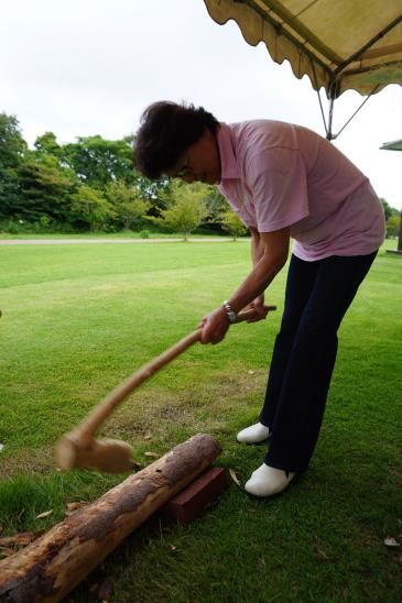 木材加工実験の様子