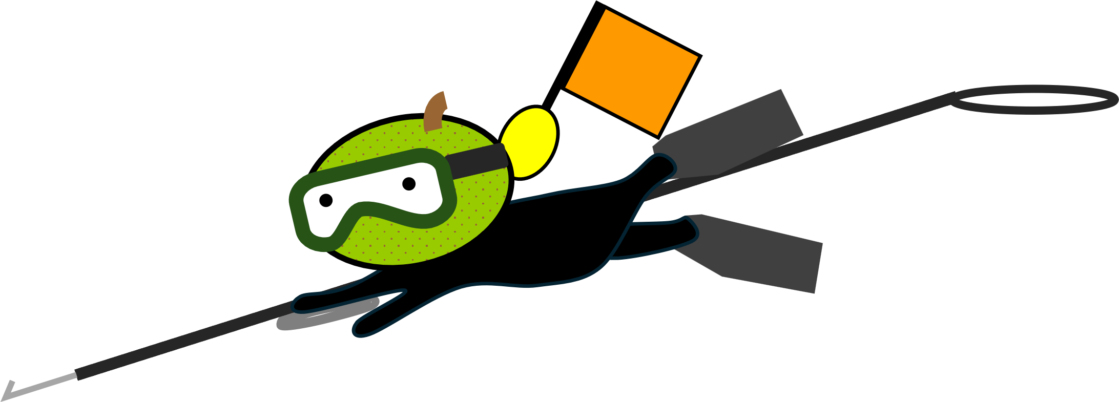 魚突き遊漁安全啓発キャラクターのヤス・ジーコ・ナシオ