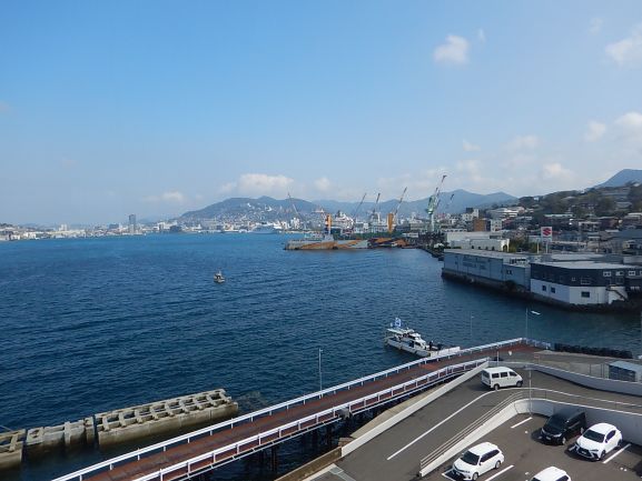 長崎船舶装備株式会社の会議室の窓からの景色