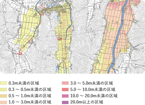 中小河川の洪水浸水想定区域図の画像
