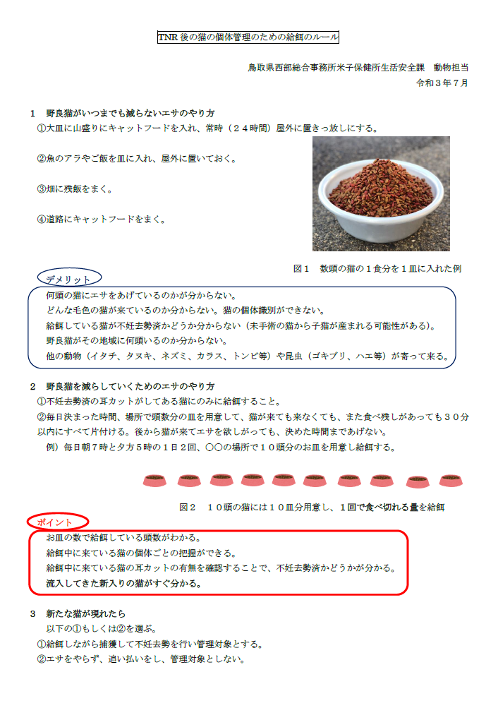 TNR後の給餌のルール