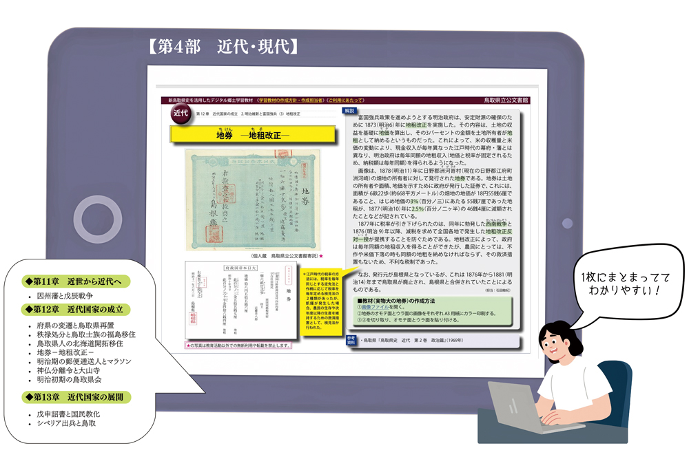 アーカイブズウィーク　デジタル郷土学習教材イメージ図4