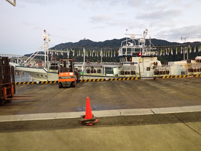 イカ釣り漁船