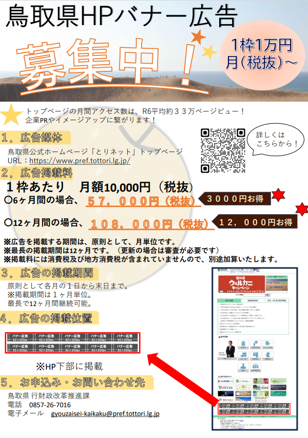 バナー広告の案内