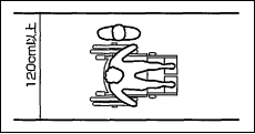 人が横向きになれば車いすとすれ違える寸法