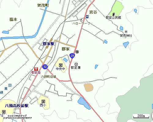 郡家警察署周辺地図