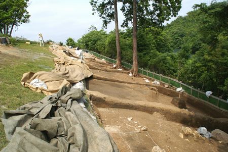斜面地の調査のようす