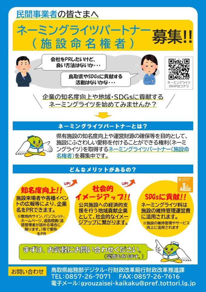ネーミングライツ募集チラシ表面
