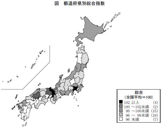 都道府県別総合指数