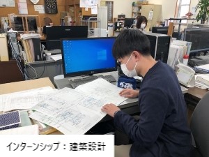 設計事務所における設計としてのインターンシップの様子 設計事務所における設計としてのインターンシップの様子