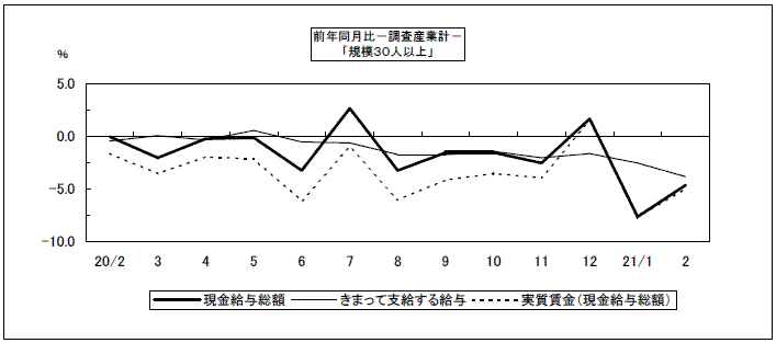 給与（前年同月比）