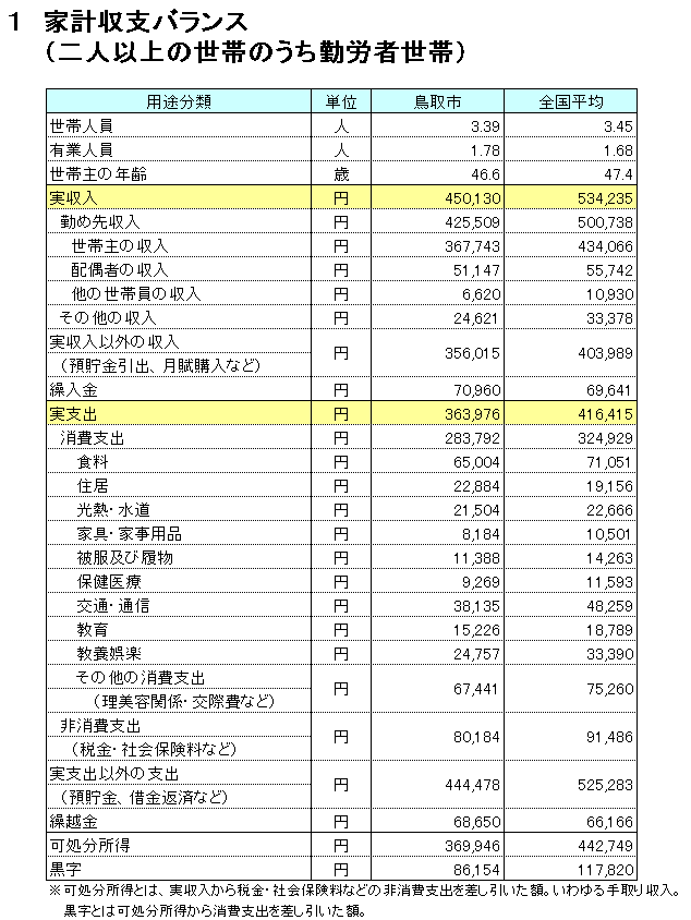 家計収支バランス