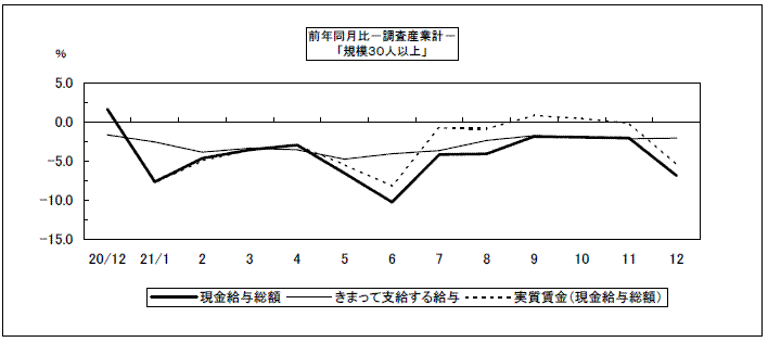 給与（前年同月比）