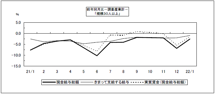 給与（前年同月比）