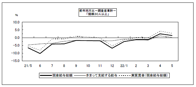 給与（前年同月比）