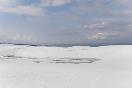 鳥取砂丘の雪景色