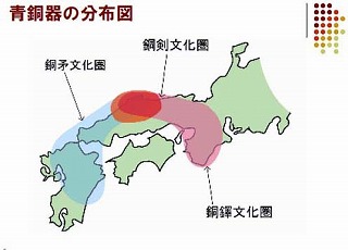 青銅器の分布図