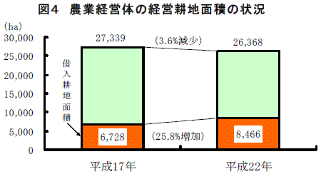 図４　農業経営体の経営耕地面積の状況