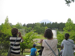 大山に向かって採譜中