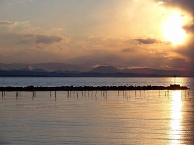 竹林礁の夕焼け