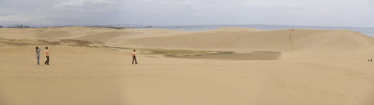 「馬の背」の風景－強風により昨日の足跡はきれいにかき消されています