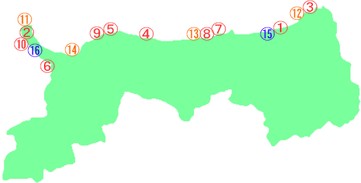 鳥取県の港など
