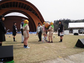 全国植樹祭バトンリレー受渡し練習