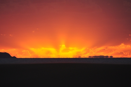 日没直後の夕焼け