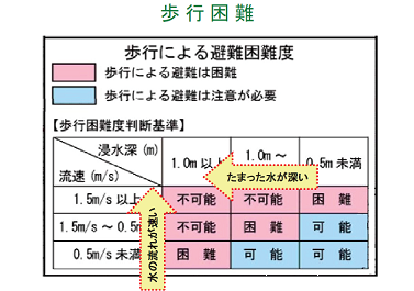 歩行による避難困難度