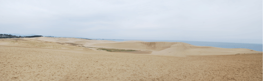 「馬の背」の風景－太陽の日差しは、雲に遮られています