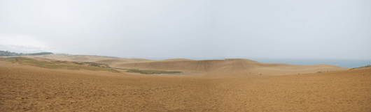 「馬の背」の風景－雨に濡れた砂が広がっています