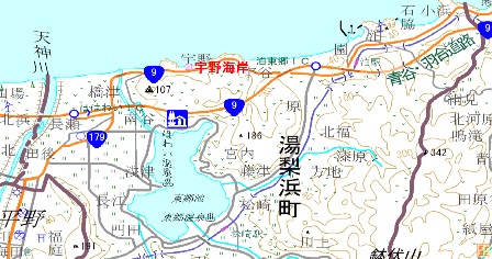 宇野海岸の地図