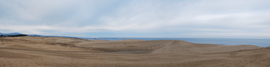 「馬の背」の風景－今朝も曇り空の砂丘です